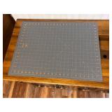 Vintage Wooden Sewing Cabinet with Cutting Mat, Storage Drawers and Thread Racks