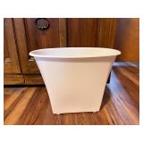 White Plastic Tapered Trash Bin