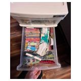 Large Collection of Sewing and Craft Supplies with Storage Drawers