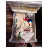 Large Collection of Sewing and Craft Supplies with Storage Drawers