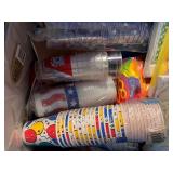 Large Collection of Holiday and Birthday Paper Party Supplies with Napkins, Plates, Cups, and Decorations
