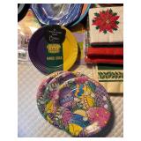 Large Collection of Holiday and Birthday Paper Party Supplies with Napkins, Plates, Cups, and Decorations