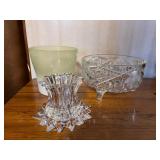 Collection of Crystal Decor and Silver-Plated Serving Trays