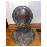 Collection of Crystal Decor and Silver-Plated Serving Trays