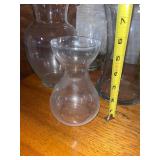 Set of 5 Clear Glass Vases in Mixed Shapes and Sizes