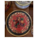 Collection of Decorative Cookie Tins and Plastic Pitcher