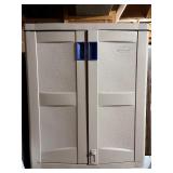 Suncast Plastic Storage Cabinet with Shelves and Locking Handle