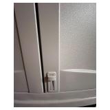 Suncast Plastic Storage Cabinet with Shelves and Locking Handle