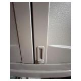 Suncast Plastic Storage Cabinet with Shelves and Locking Handle