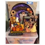 Lot of Fall Harvest Wreath, Bear Doll, and Autumn Hanging Decorations