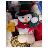 Holiday Decor Collection with Ornaments, Soft Snowman and Potpourri Pot