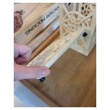 Anchor Hocking Baking Dish, Gotham Pro Crisper Tray, and Cast Iron Trivet Set with Wooden Tray