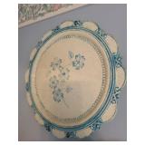 Set of 3 Decorative Ceramic Wall Plates with Floral Designs