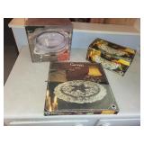 Carmen Collection Glass Serveware Set with Floral Design in Original Boxes