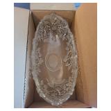 Carmen Collection Glass Serveware Set with Floral Design in Original Boxes