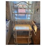 White Metal and Wood Kitchen Baker