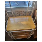 White Metal and Wood Kitchen Baker