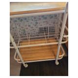 White Metal and Wood Kitchen Baker