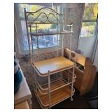 White Metal and Wood Kitchen Baker