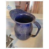 Vintage Kitchenware Collection: Toaster, Graniteware Pitcher, Coffee Carafe, Mini Jars with Cart