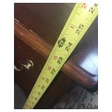 2 Wood End Tables with Queen Anne Style Legs and Brass Handles