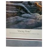 Terry Redlin Framed Art Print Racing Home 28x36 with Thomas Kinkade Studio Print