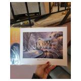 Terry Redlin Framed Art Print Racing Home 28x36 with Thomas Kinkade Studio Print