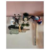 Collection of 5 Vintage Avon After Shave Bottles Locomotive Cannon Cabin Uncle Sam