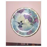 Collection of 8 Decorative Hummingbird Plates with Floral Designs