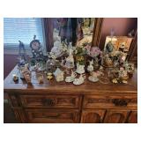 Hummingbird Figurine Collection with Decorative Plates, Eggs, and Clock