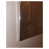 Frameless Beveled Square Wall Mirror with Etched Corners