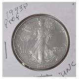 1993 P   Silver Eagle - Proof Mint   1 Oz. Fine Silver