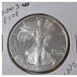 2003 W  Silver Eagle  - Proof Mint   1 Oz. Fine Silver