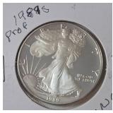 1989 S   Silver Eagle - Proof Mint   1 Oz. Fine Silver