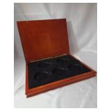 Walnut Coin Case Holds 5 Oz. Rounds - New in Box    15" x 11 1/2"