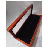 Cherry Wood Glass Top Display Box - Holds 5 Slabs - New in Box    15 1/2" x 5 1/2"