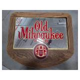 Old Milwaukee Beer Sign and clock