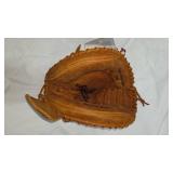 Lot of baseball Figurines, Catchers Mitt, and Trading Cards