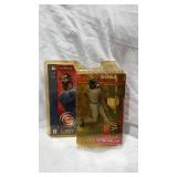 Lot of baseball Figurines, Catchers Mitt, and Trading Cards