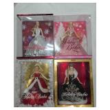 Lot of 4 Holiday Barbies