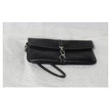 Coach Black Leather Wristlet Clutch with Dust Bag