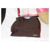 Coach Straw Small Tote with Pink Leather Trim and Original Box