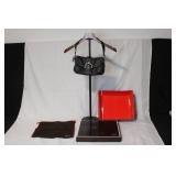 Coach Black Leather Small Flap Shoulder Bag with Box and Dust Bag