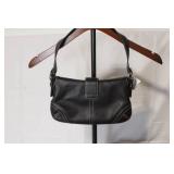 Coach Black Leather Small Flap Shoulder Bag with Box and Dust Bag