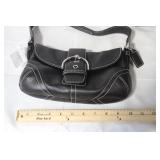 Coach Black Leather Small Flap Shoulder Bag with Box and Dust Bag
