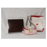 Coach Striped Shoulder Bag with Original Box and Tags