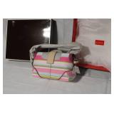 Coach Striped Shoulder Bag with Original Box and Tags