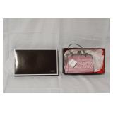 Coach Pink Signature Wristlet Frame Purse Set with Box and Tags