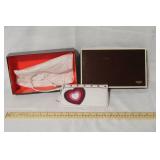 Coach White Wristlet with Heart Design and Original Box