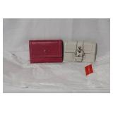 Coach Pink and White Leather Card Cases with Tags